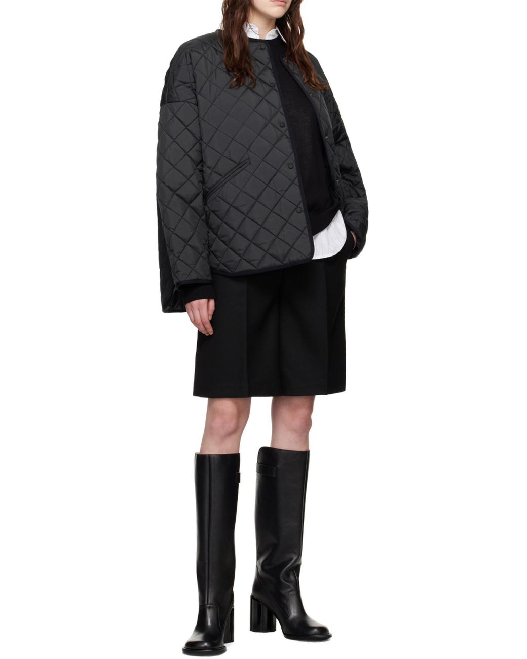Totême Black Totême Crewneck Knitted Jumper