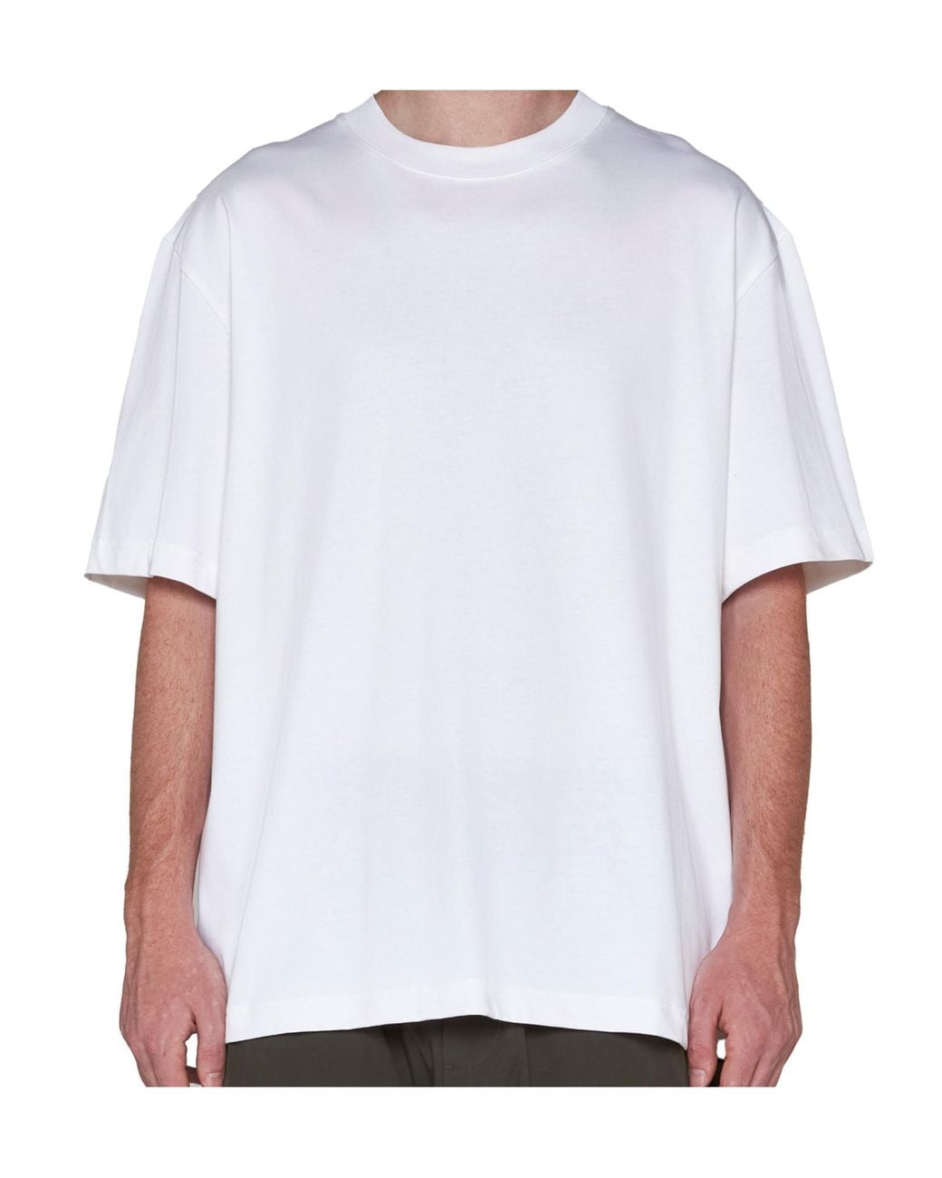Studio Nicholson White Lay Logo Printed Crewneck T-Shirt for men