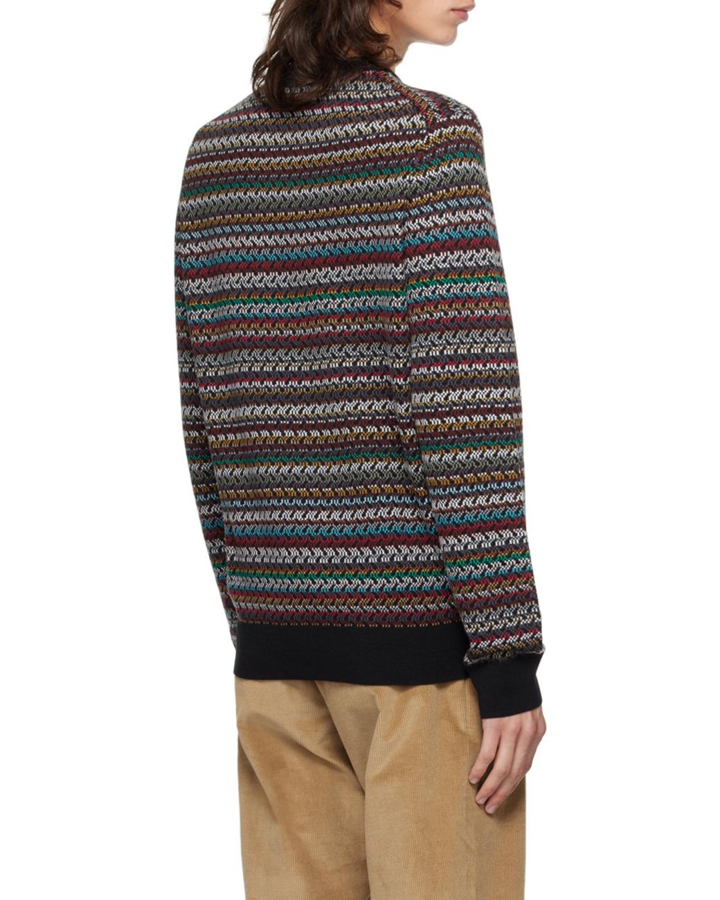 Paul Smith Gray Pattern-Intarsia Knitted Jumper for men