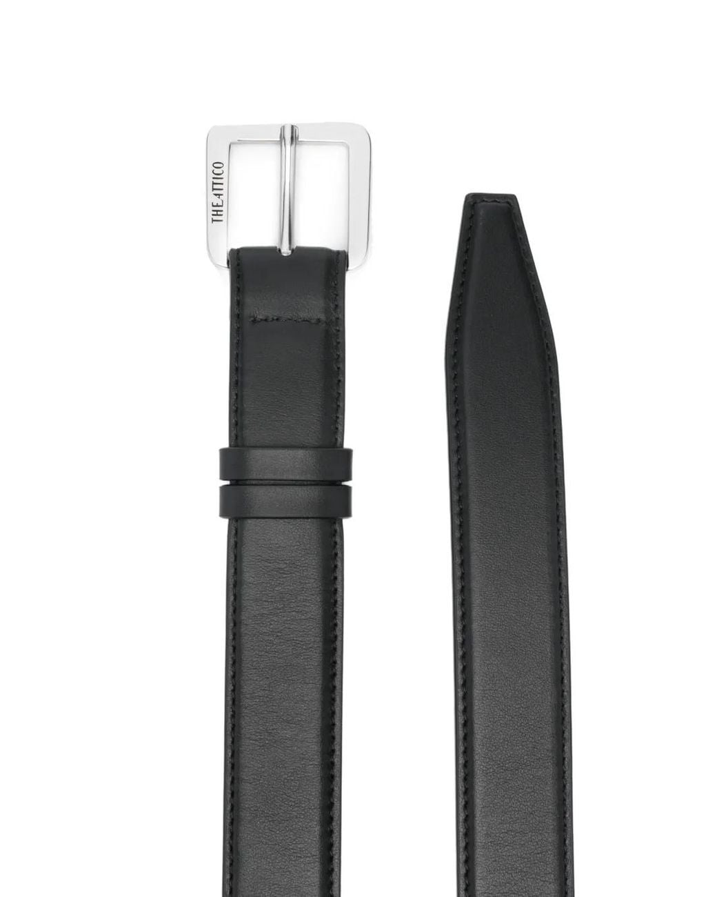 The Attico White The Logo Engraved Belt