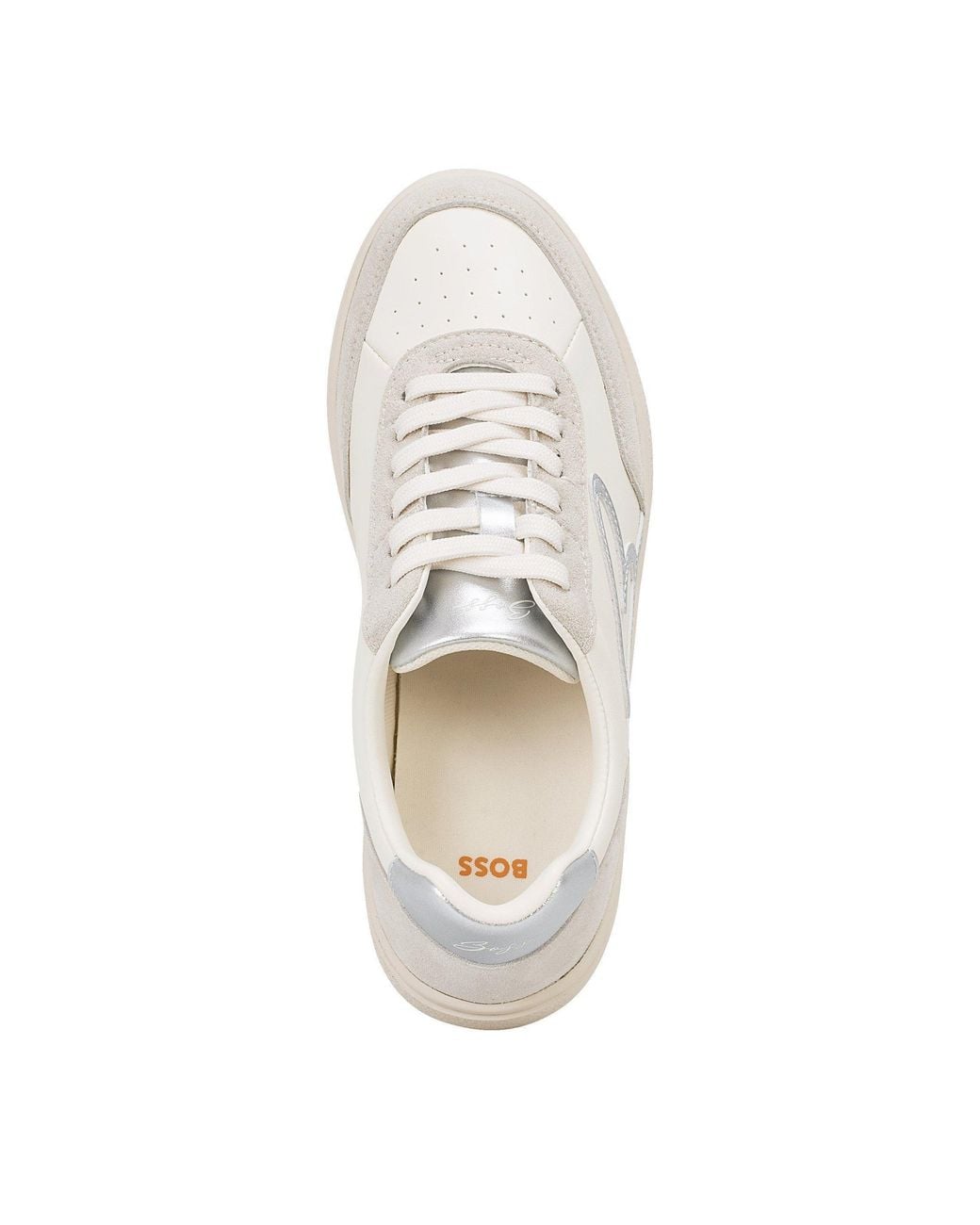 Boss White Minimalist Tennis Shoes