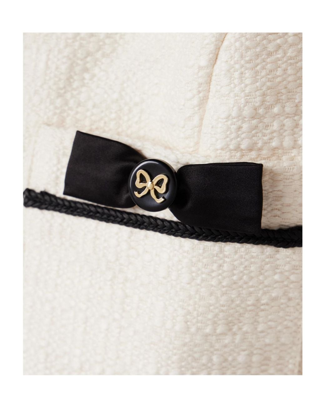 LoveShackFancy White Talika Cropped Bow-Embellished Jacket