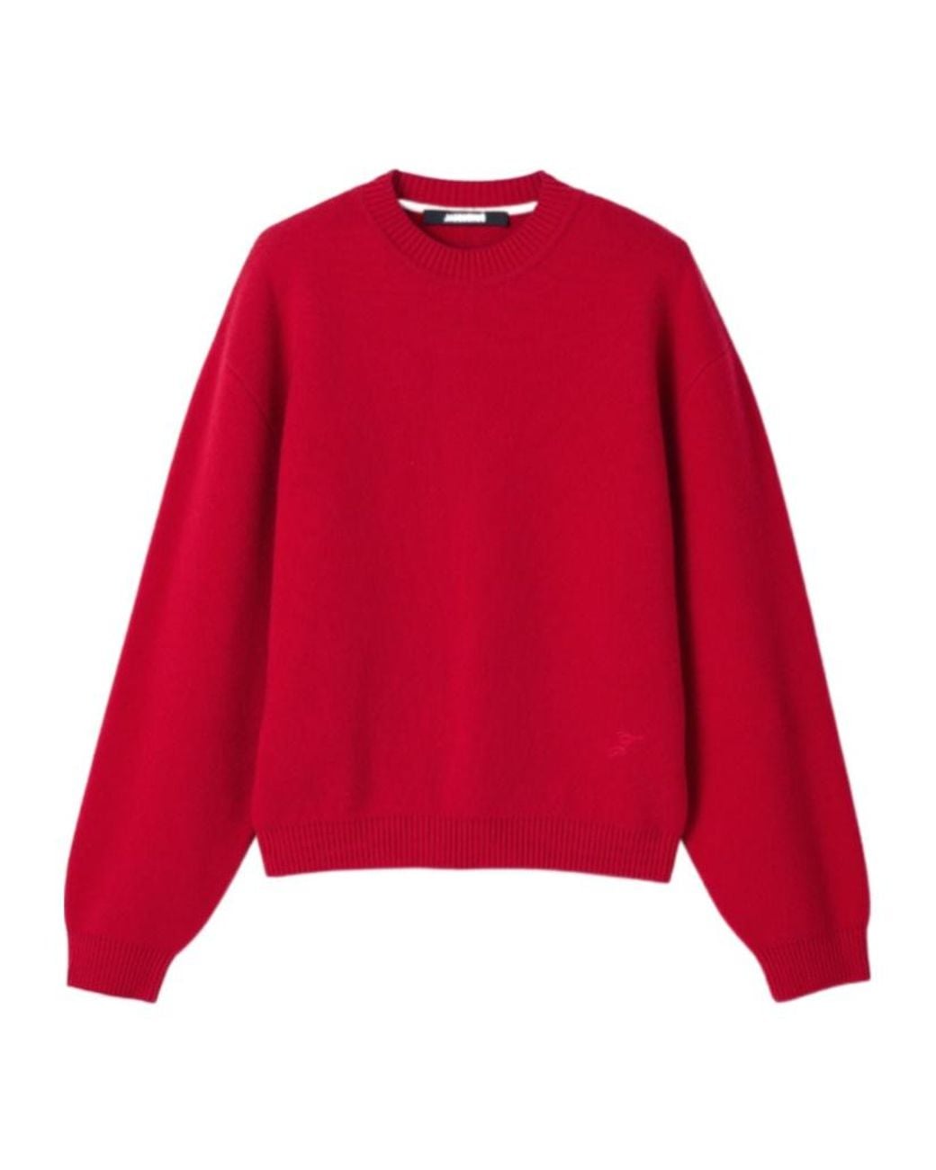 Jacquemus Red Regular Fit Crewneck Jumper for men