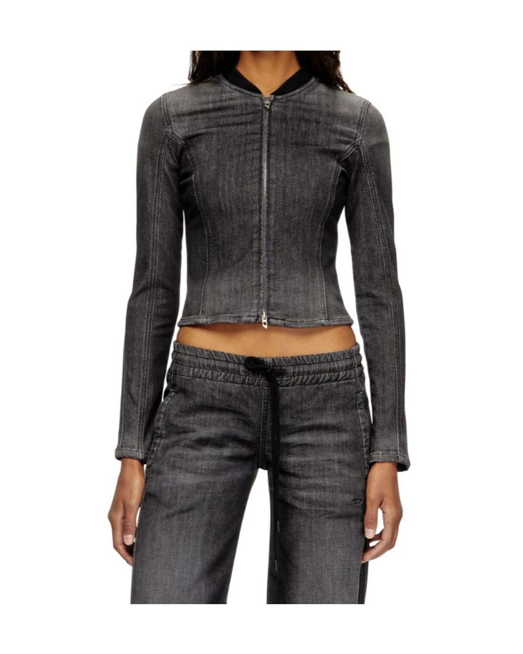 DIESEL Black De-Gary-D Cropped Denim Jacket