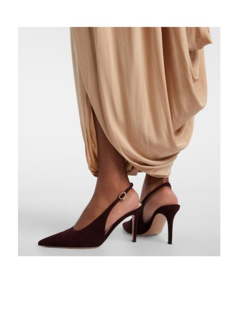 Gianvito Rossi Brown Suede Slingback Pumps