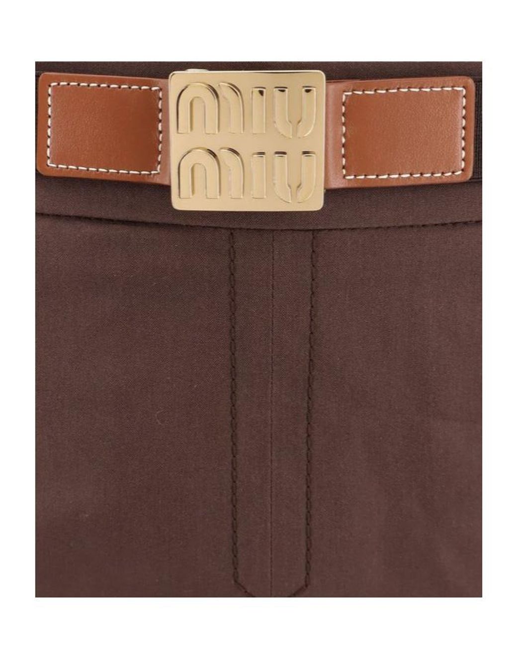 Miu Miu Brown Belted Mini Skirt