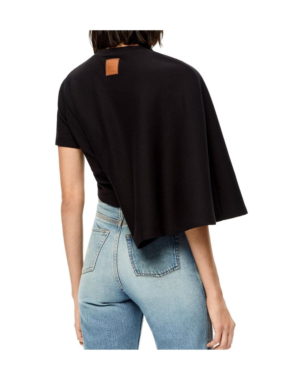 Loewe Black Cotton-Blend Short-Drape Top