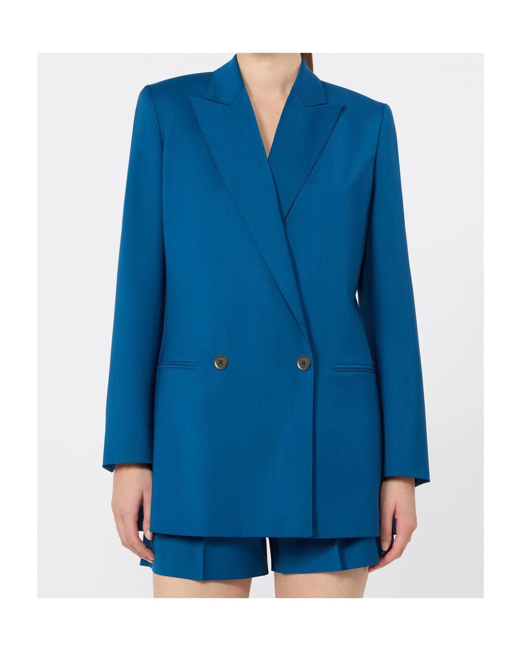 Max Mara Blue Virgin Wool Blazer