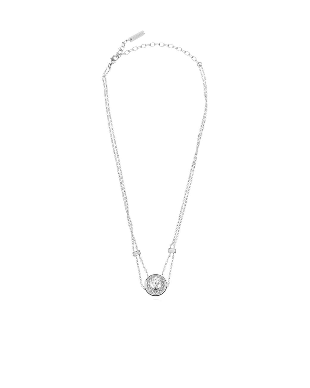 Versace White Bright Medusa Embellished Necklace