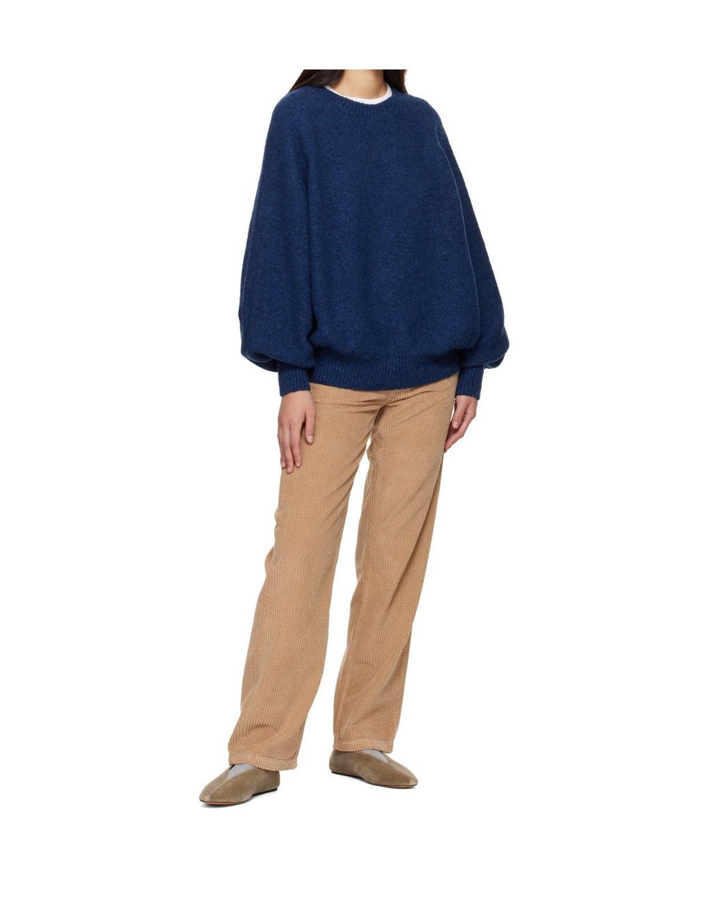 Baserange Natural Casual Trousers With Belt Loops