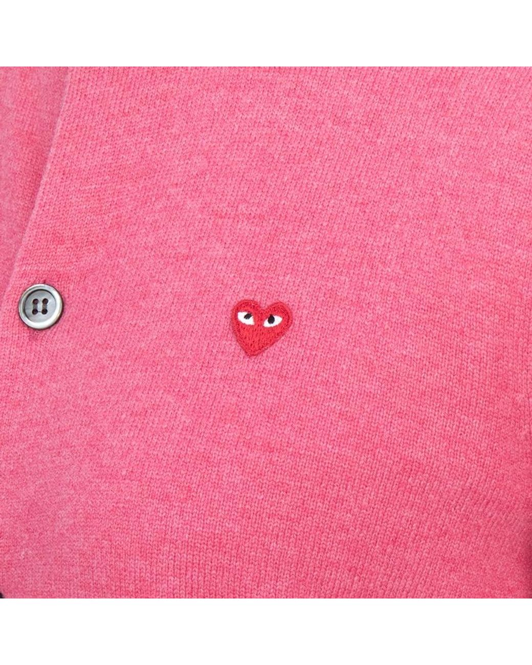 COMME DES GARÇONS PLAY Pink Wool Cardigan
