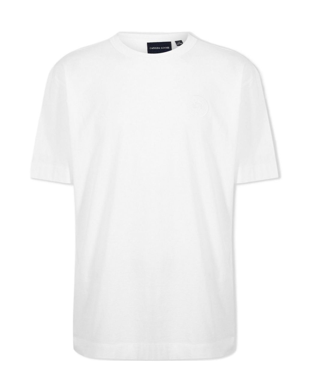Canada Goose White Classic Embroidered Logo Shortsleeve Tshirt for men