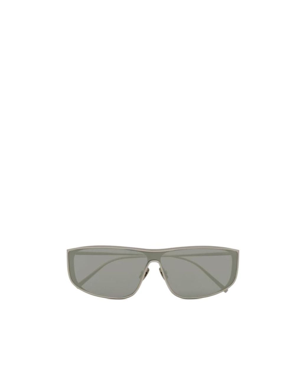 Saint Laurent White Eyewear Sl605 Luna Rectangular Frame Sunglasses