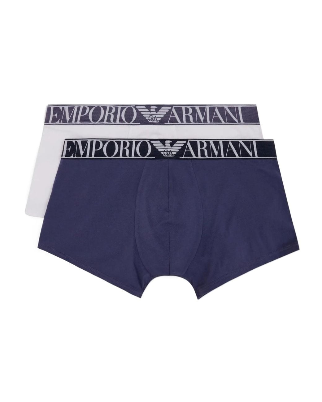 Emporio Armani Blue Elastic Waist Boxer Briefs, Set Of Two for men