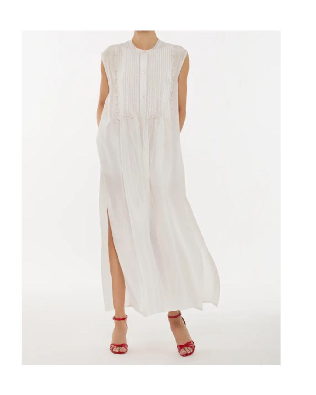 P.A.R.O.S.H. White Long Maxi Dress