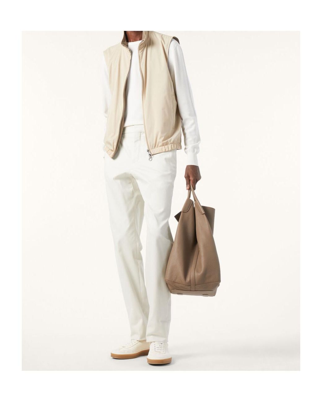 Loro Piana Natural Zipped Reversible Gilet for men