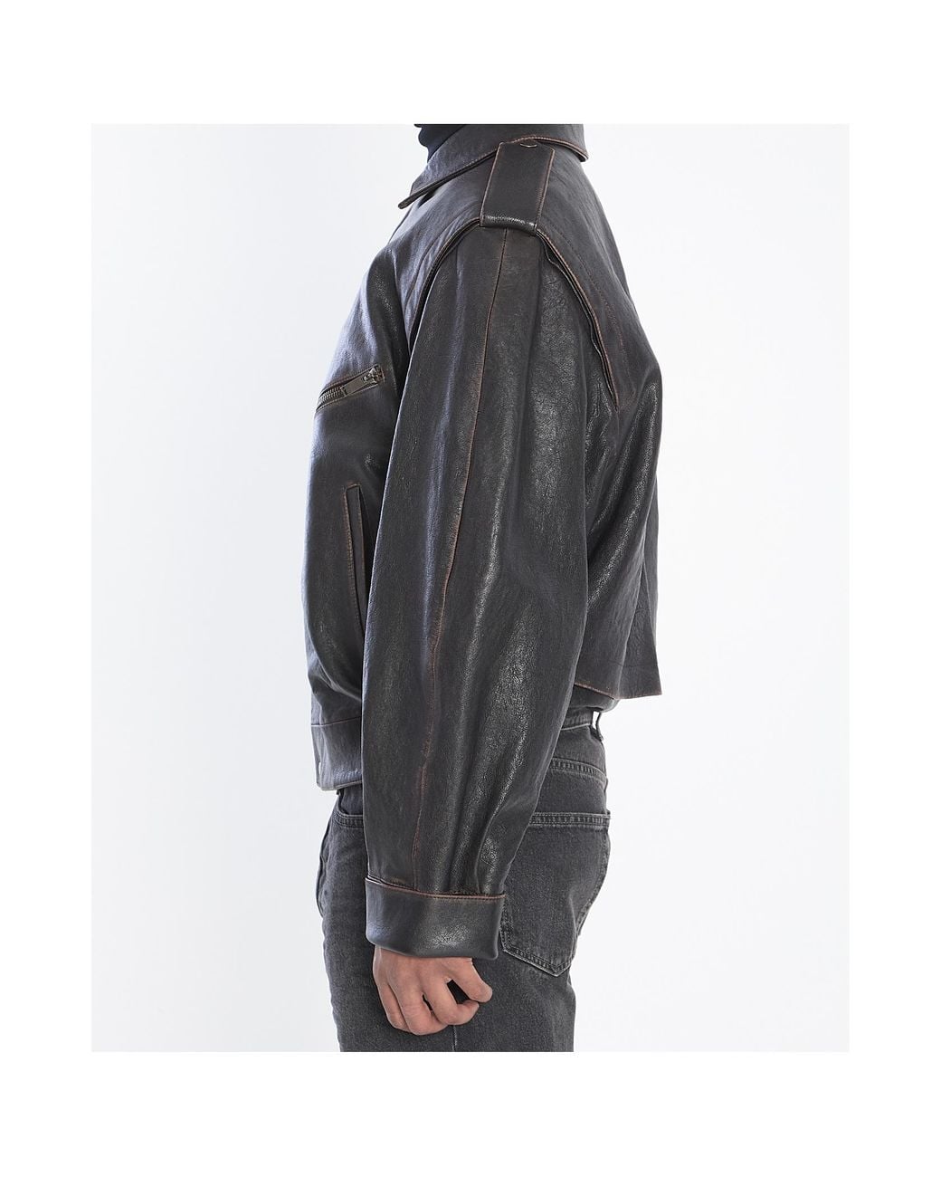 Saint Laurent Gray Zip-Up Bomber Jacket for men