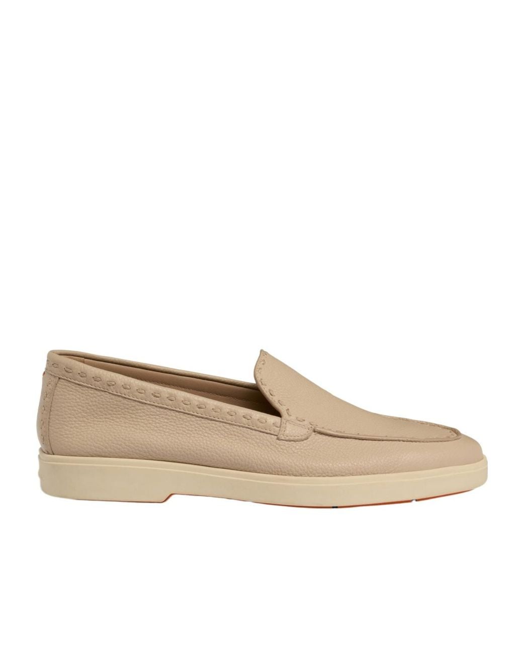 Santoni Natural Round Toe Loafers