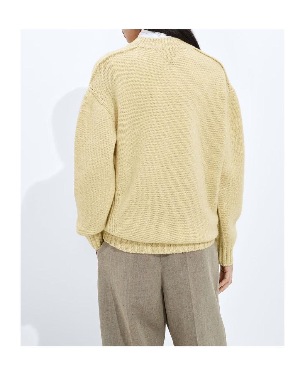Bottega Veneta Natural V-Neck Oversized Jumper