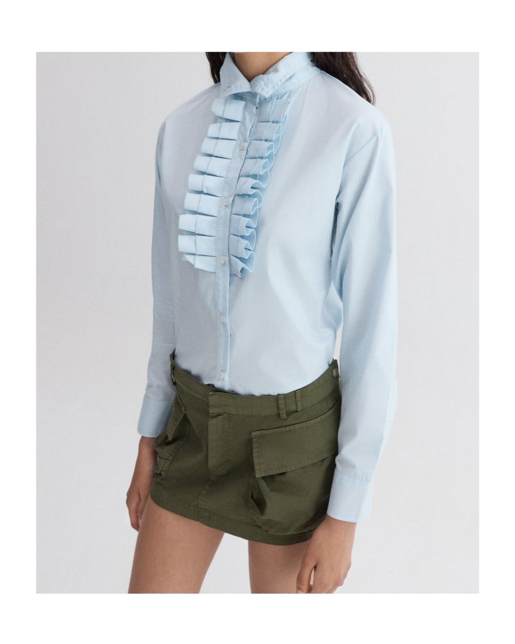 GIMAGUAS Blue Chris Pleated Front Shirt