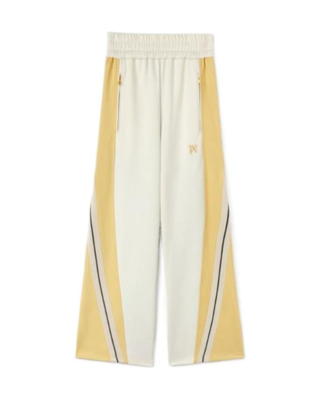 Palm Angels Yellow Logo Embroidered Colour-Blocked Track Pants
