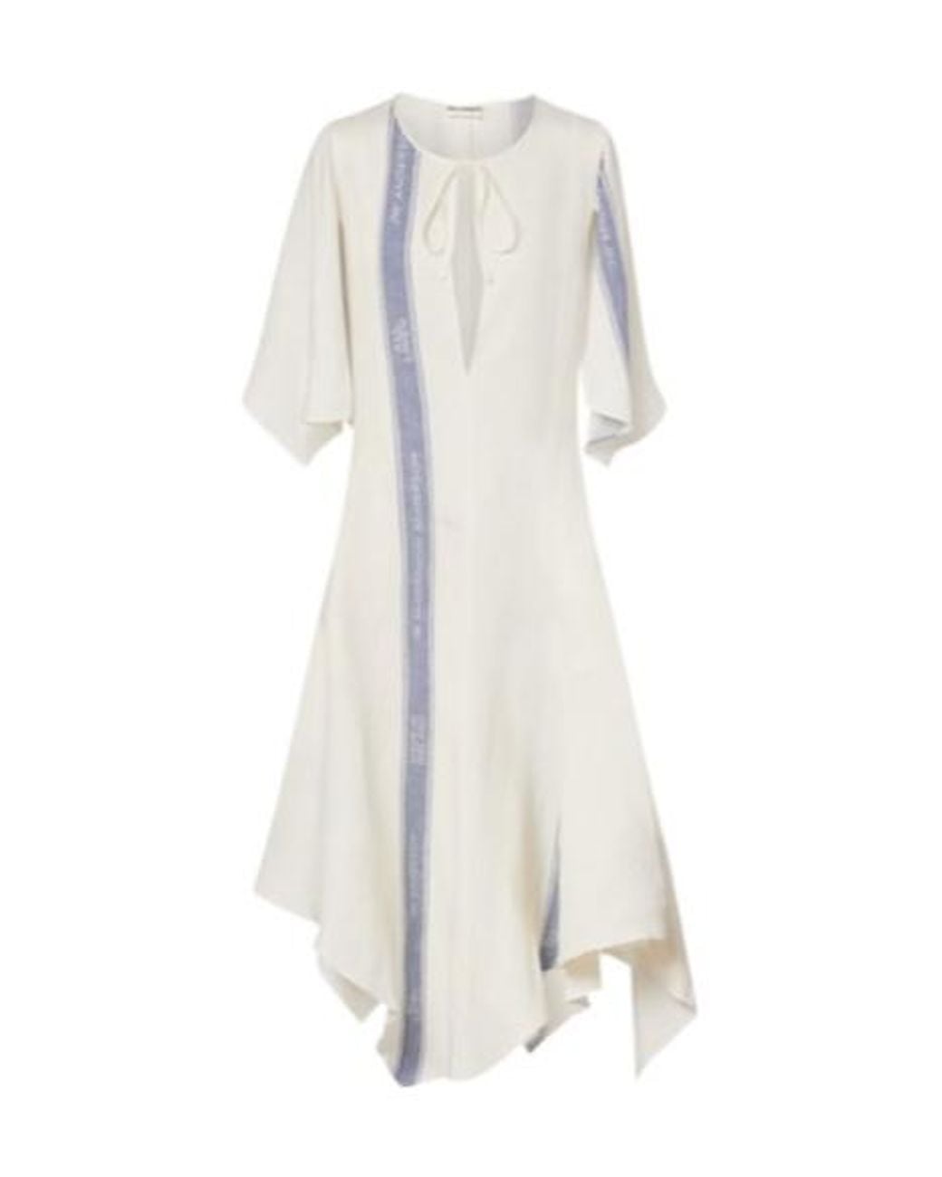 J.W. Anderson White Asymmetric Linen Maxi Dress