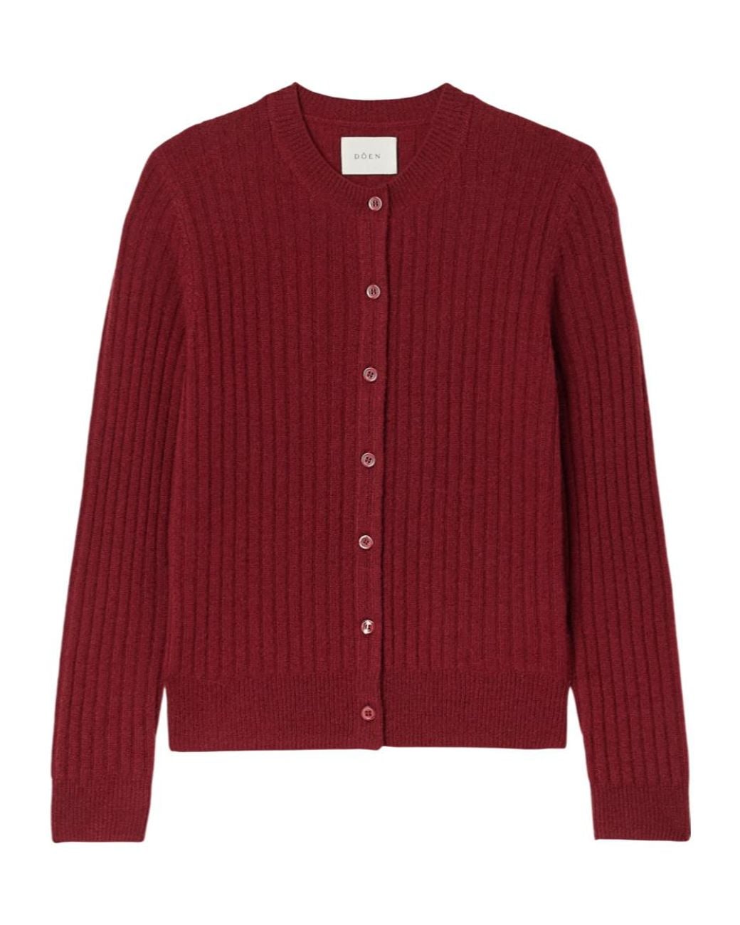 Doen Red Dana? Ribbed Cashmere Cardigan