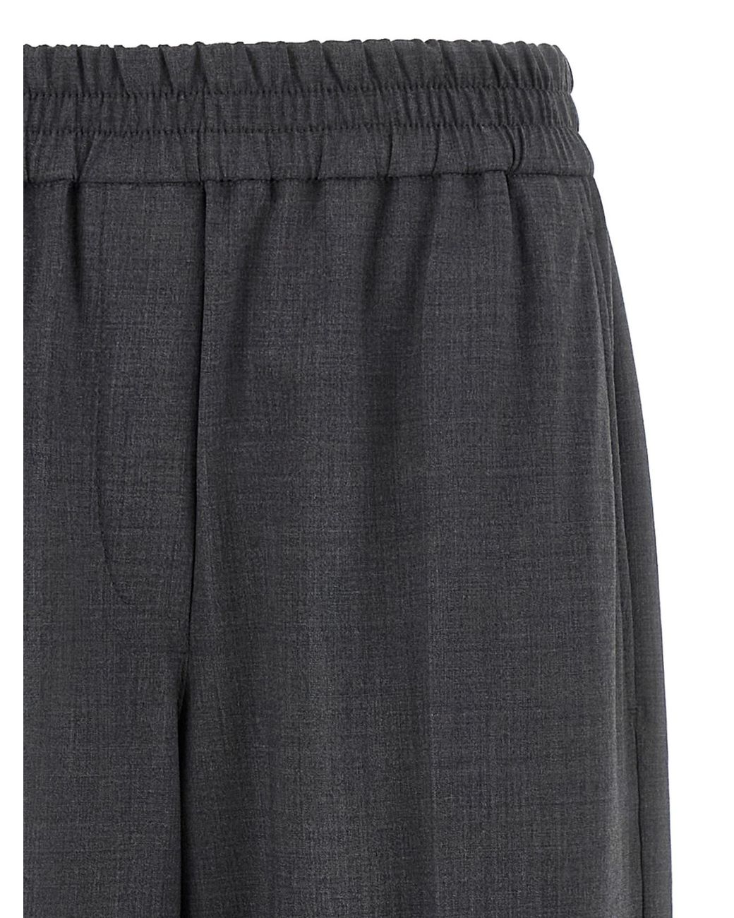 Brunello Cucinelli Gray Stretch Virgin Wool Fluid Trousers
