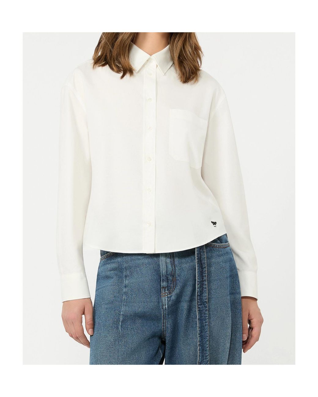 Weekend by Maxmara White Embroidered Pocket Shirt