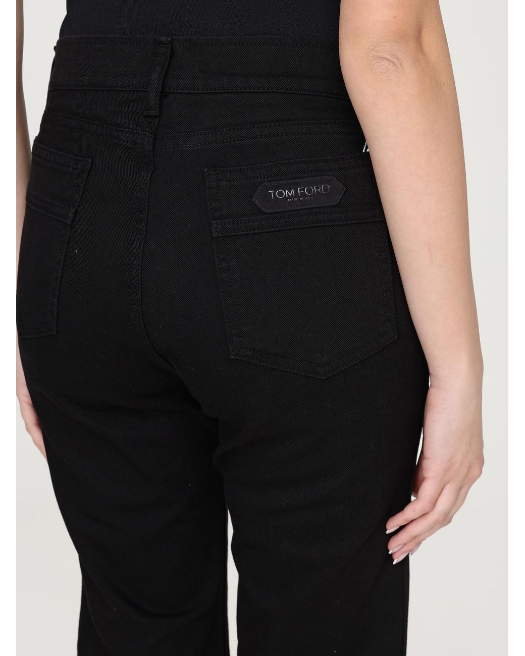 Tom Ford Black Logo-Patch Flared Jeans