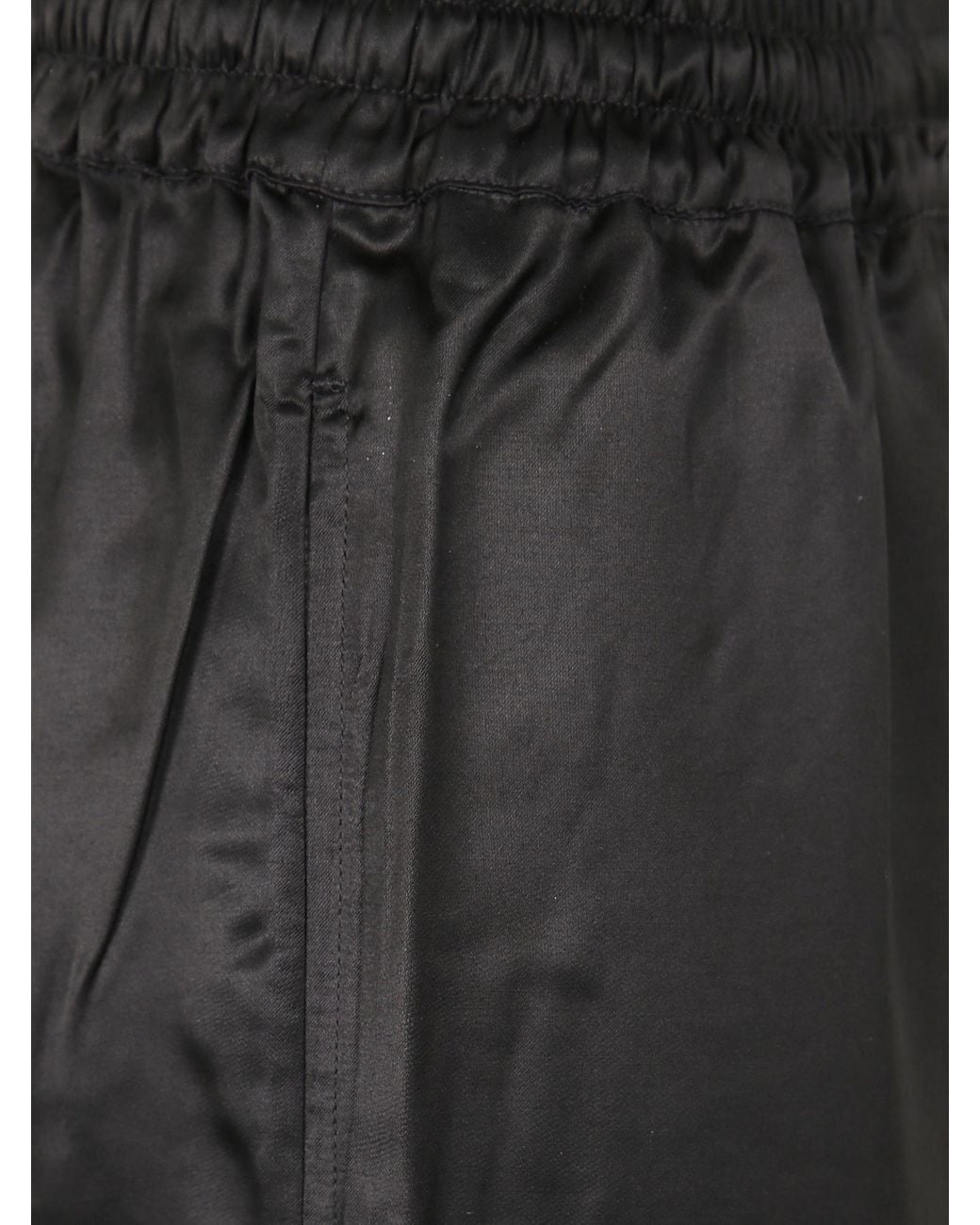 MARINE SERRE Black Wide-Leg Drawstring Satin Trousers
