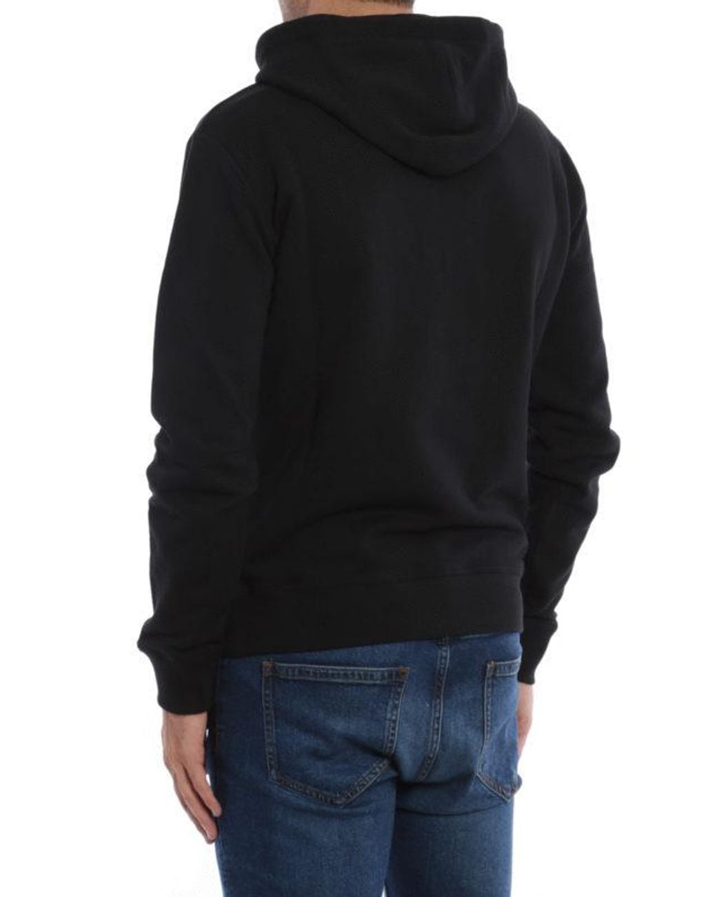 Saint Laurent Black Cotton Logo Hooded Sweater for men