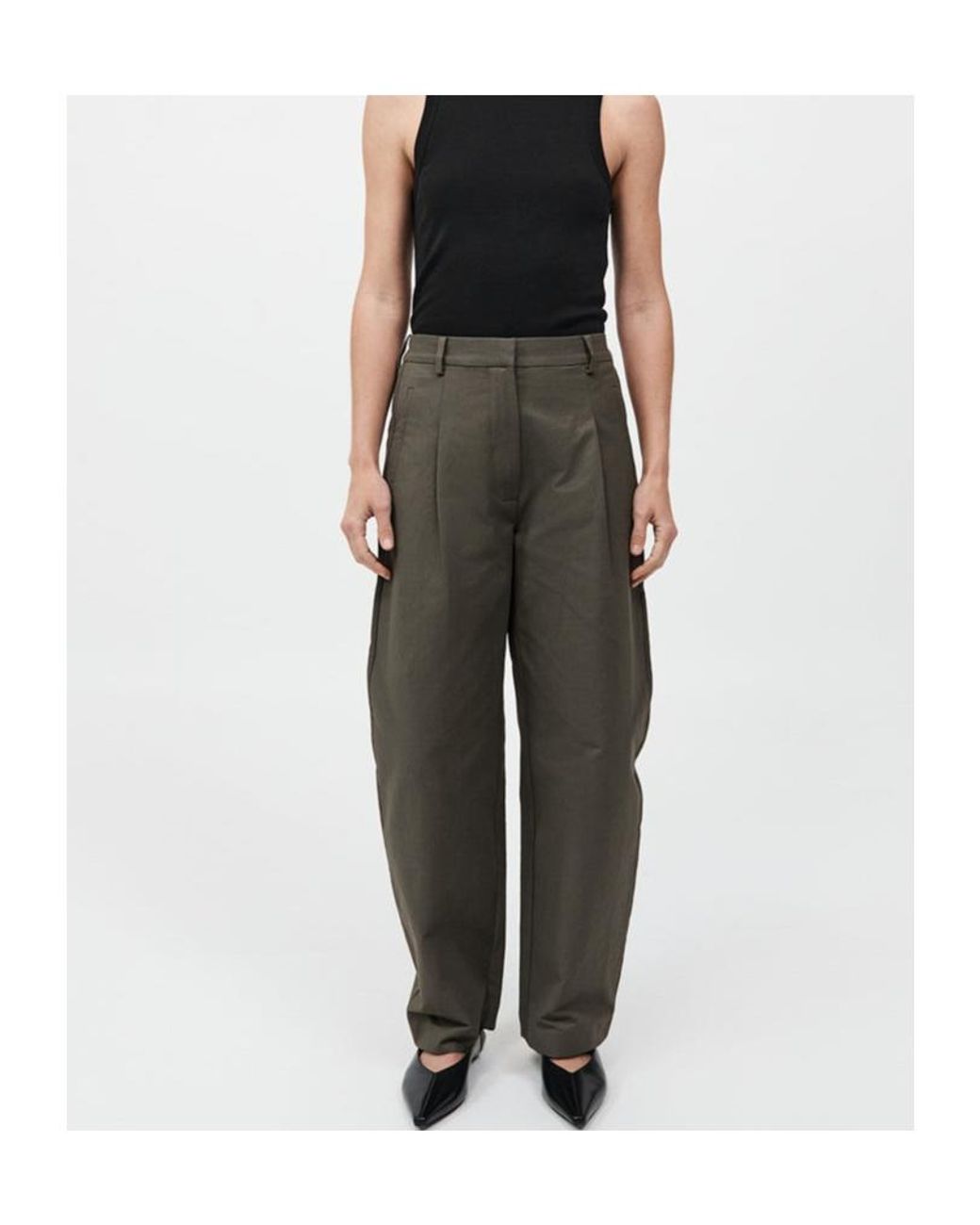 St. Agni Green Casual Pants With Belt Loops