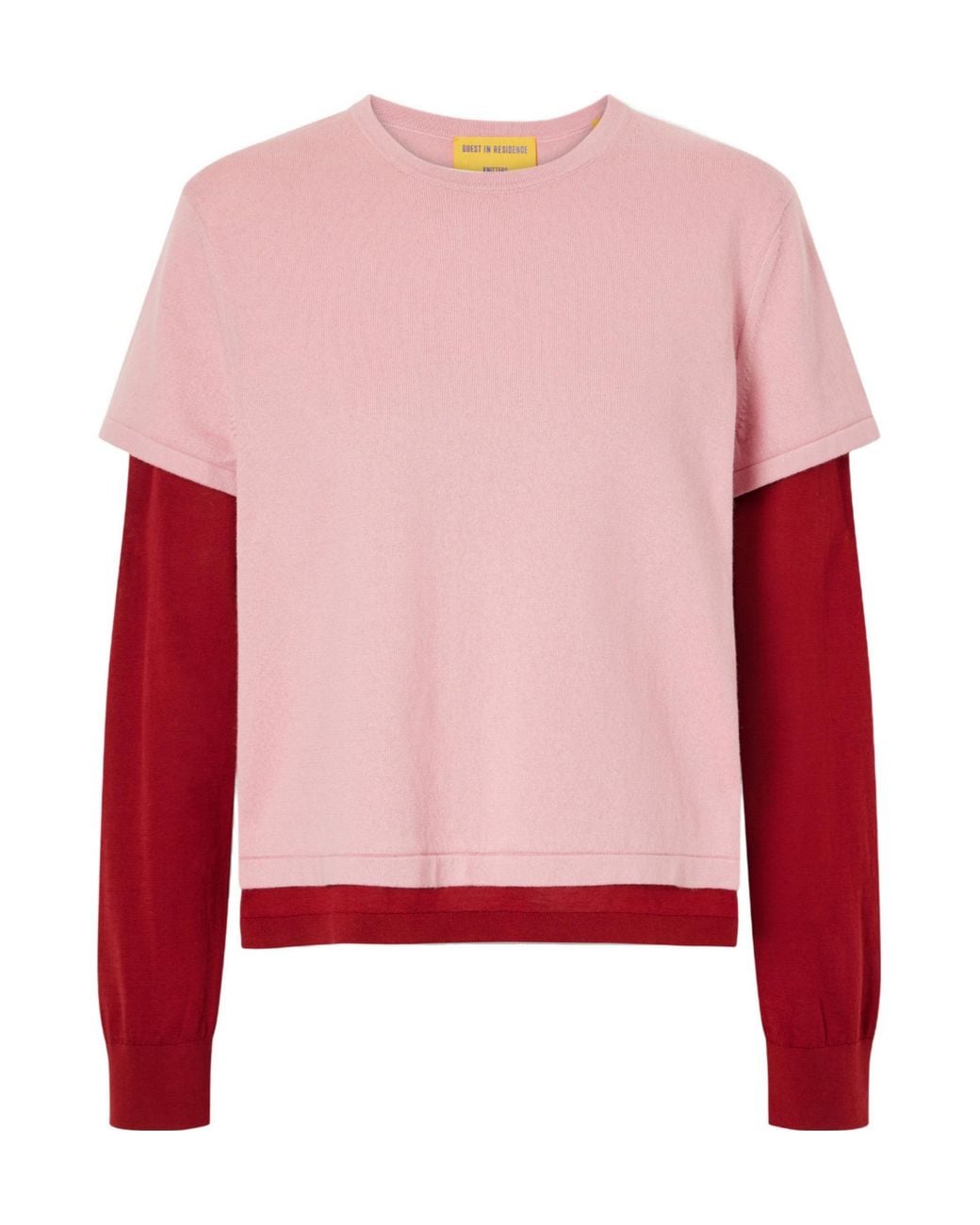 Guest In Residence Pink Long-Sleeve Crew Neck Top