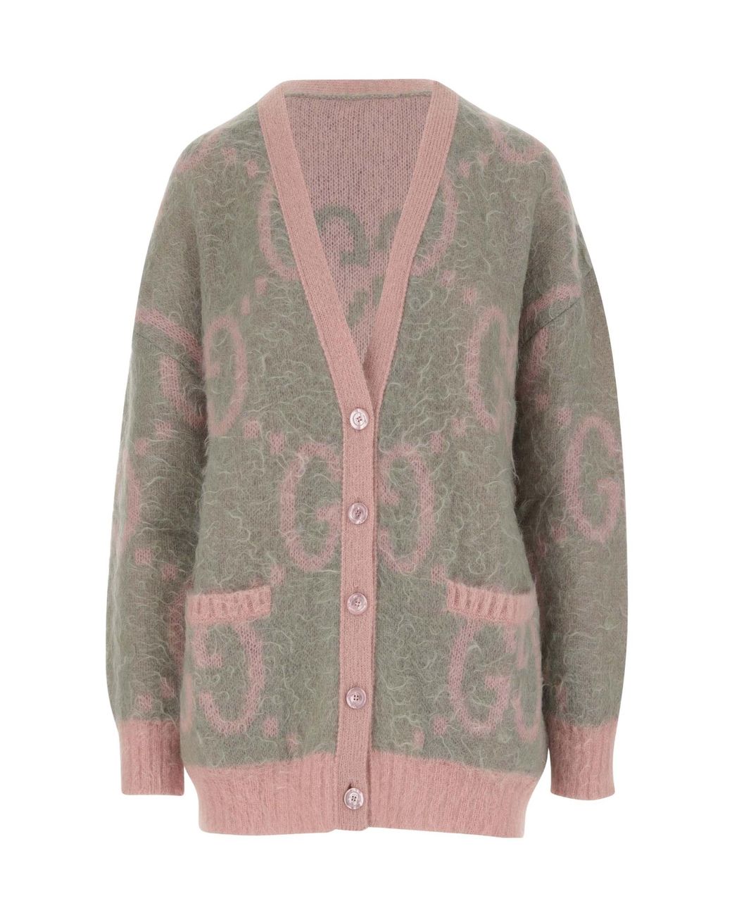 Gucci Gray Reversible Gg Cardigan