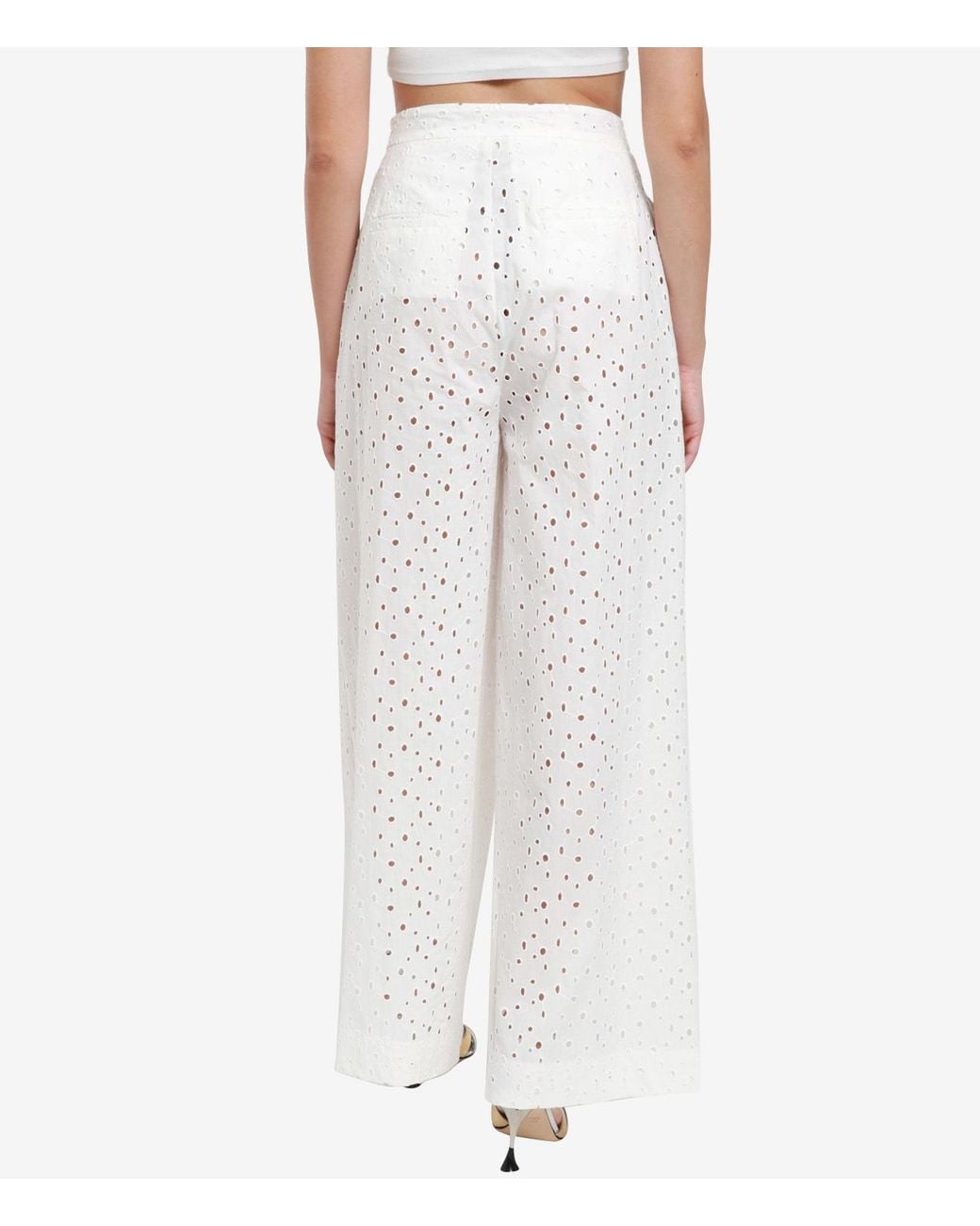 Semicouture White High Waist Casual Pants