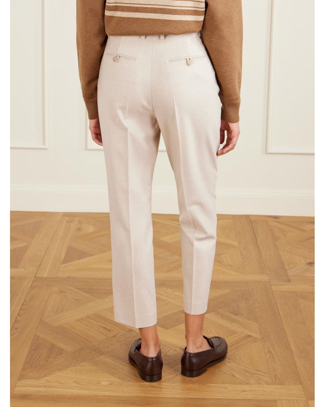 Loro Piana Natural Dermot Wool And Cashmere Blend Casual Pants