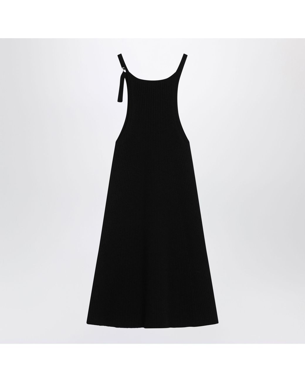 Courreges Black Ribbed Mini Dress