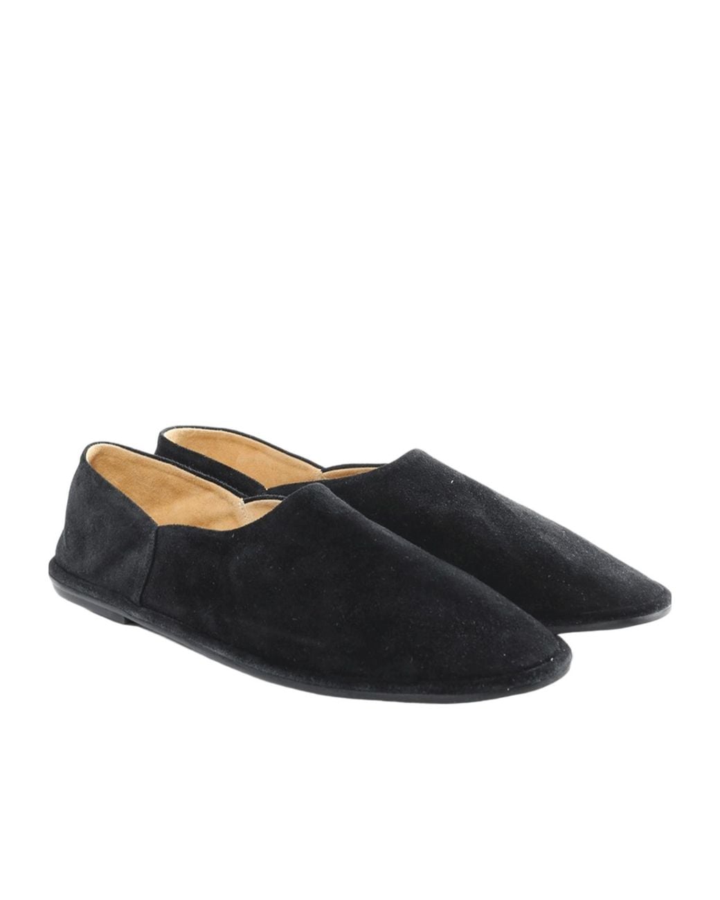 The Row Black Suede Slippers for men