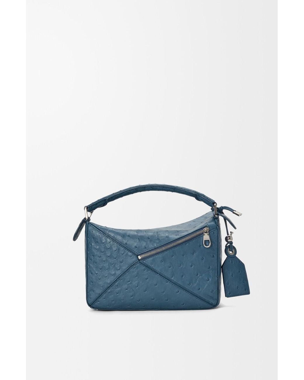 Loewe Blue Petit Sac Featherlight Puzzle En Cuir D'Autruche