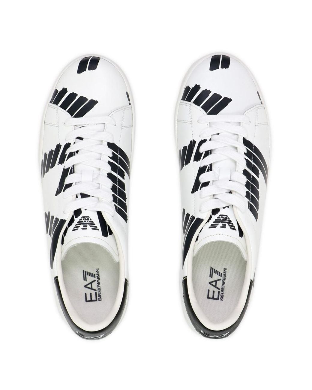 EA7 White Logo Lacing Casual Sneakers for men