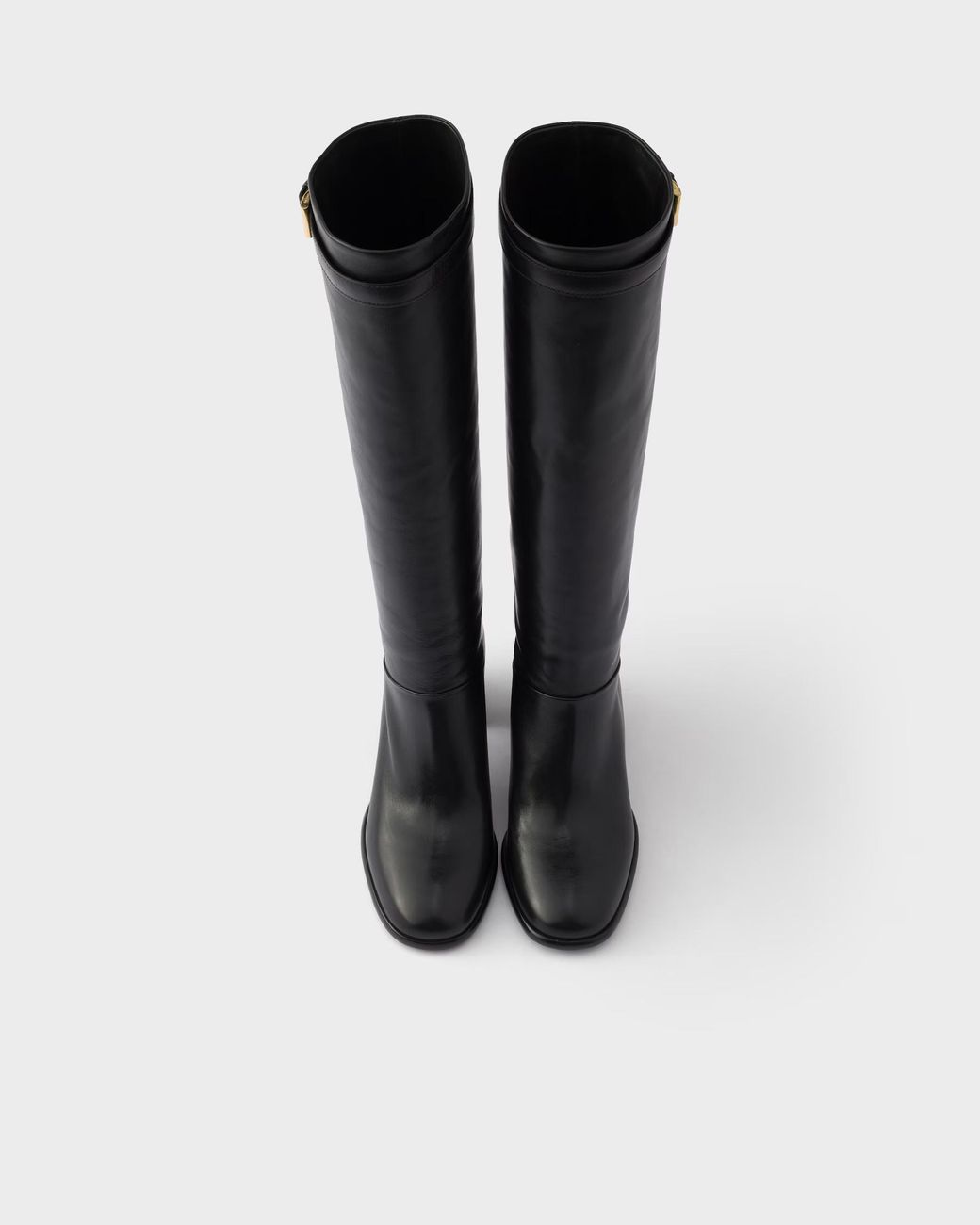 Prada Black Triangle Logo High Boots