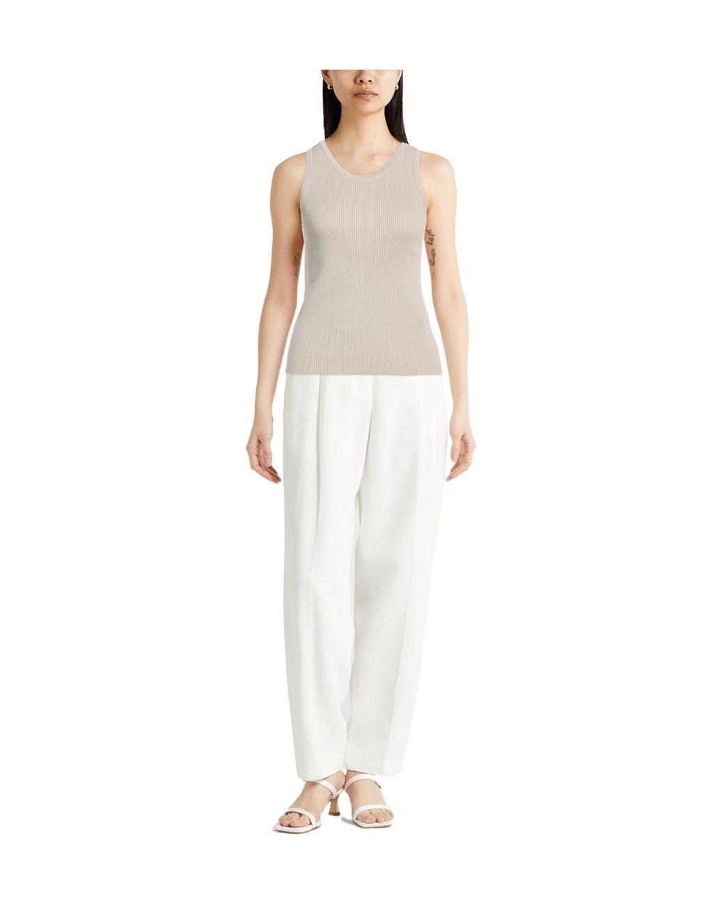 Max Mara Natural Ribbed-Knit Tops