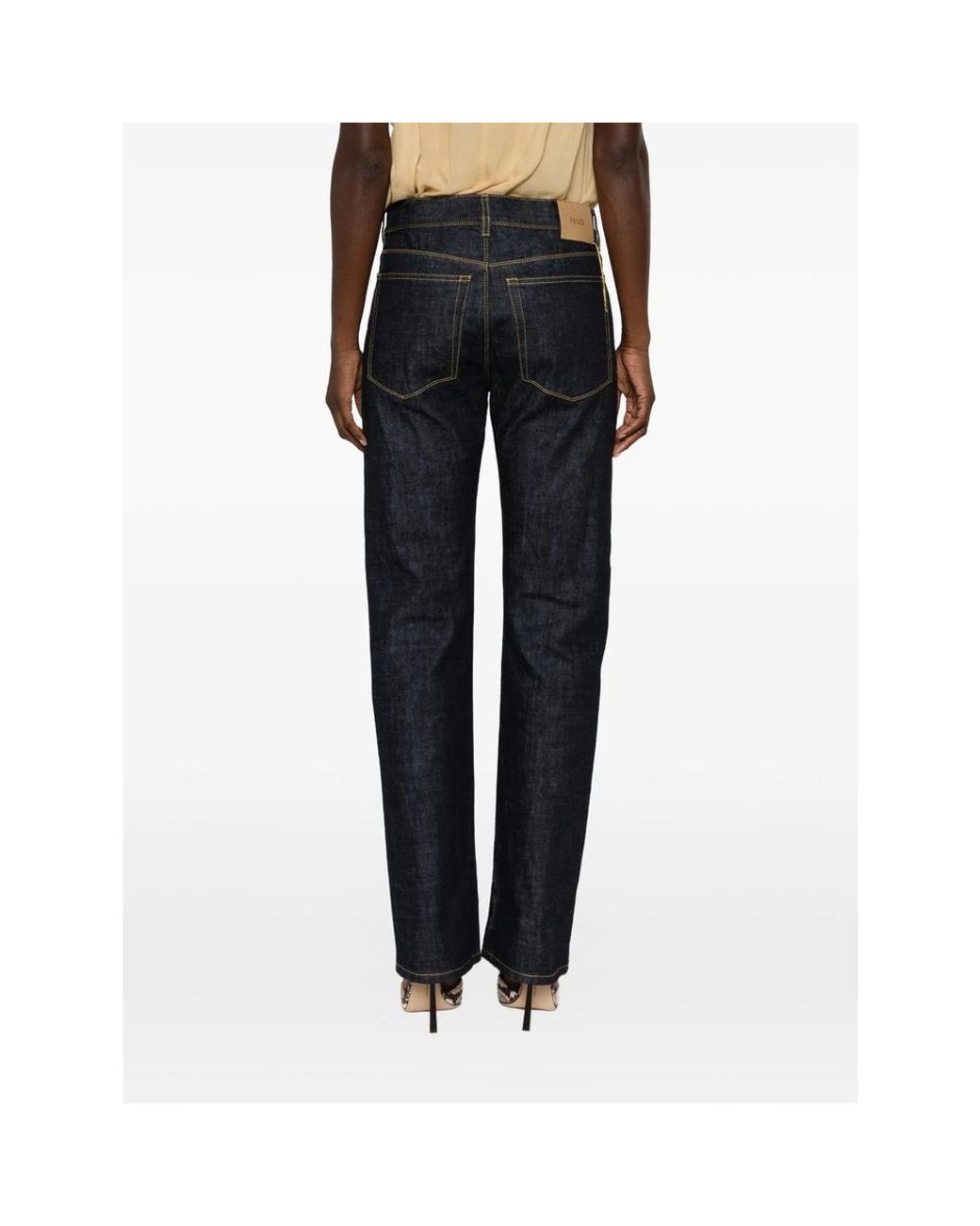 Fendi Blue Straight-Leg Slim Fit Jeans