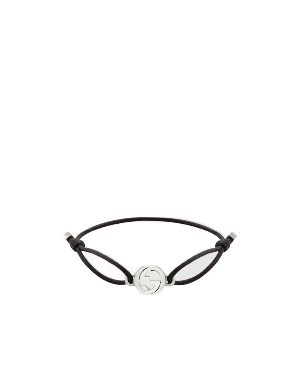 Gucci White Interlocking Cord Bracelet