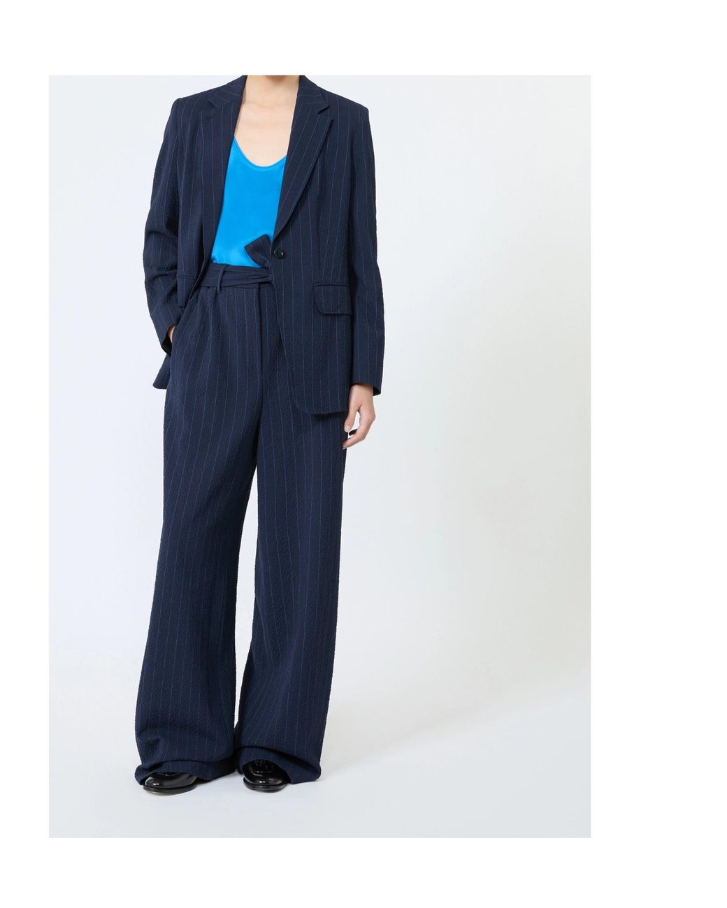 Max Mara Blue Long-Sleeved Suit Jacket