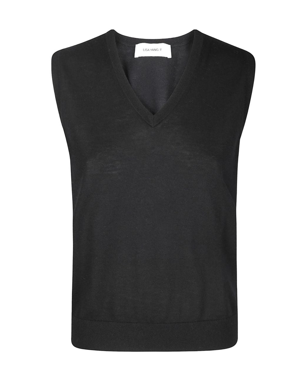 Lisa Yang Black V-Neck Knitted Vest