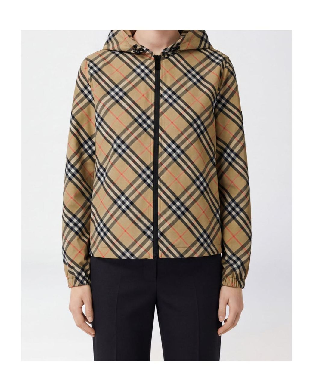 Burberry Brown Check Hooded Jacket