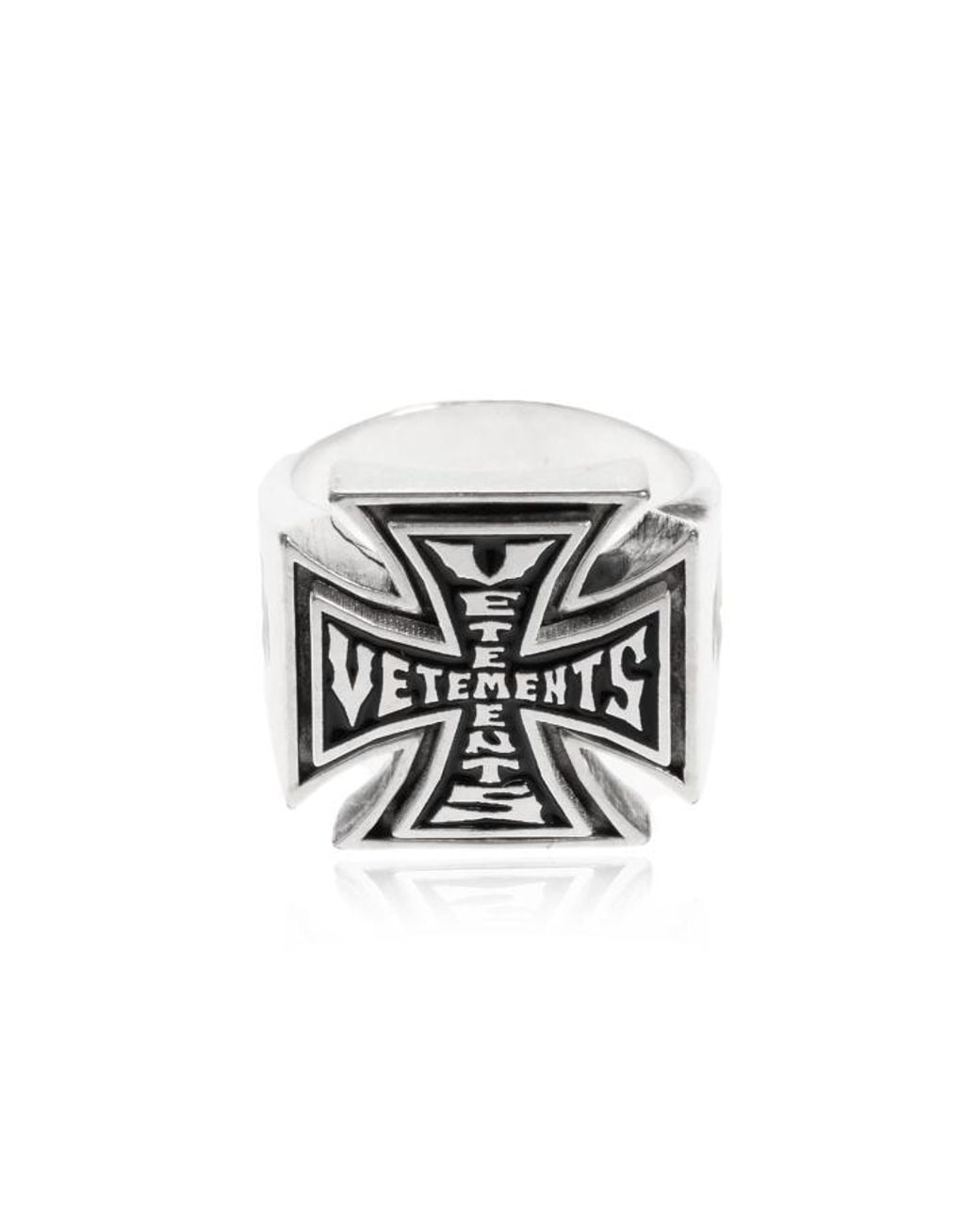 Vetements White Logo Detailed Ring for men