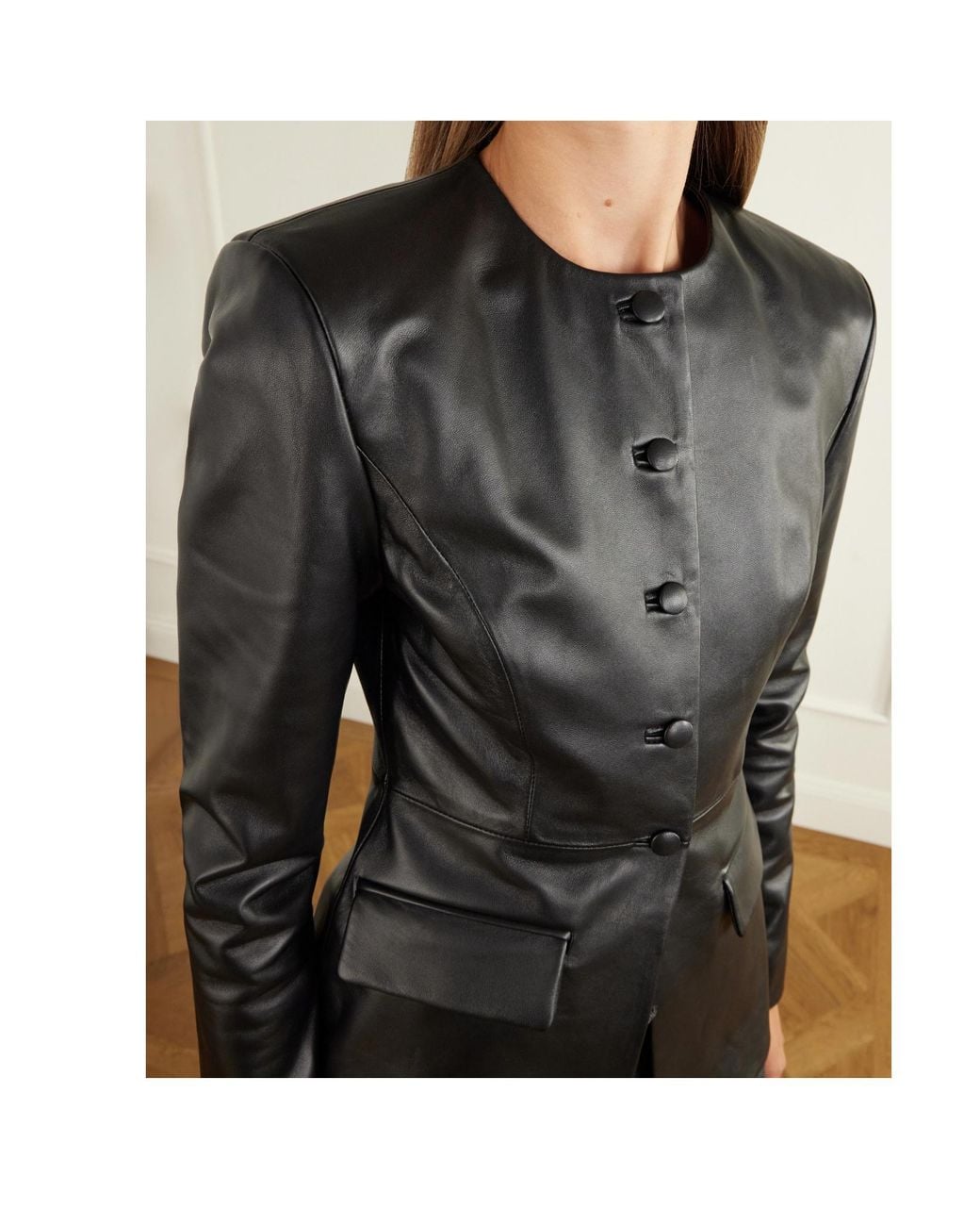 TOVE Black Jed Paneled Leather Jacket